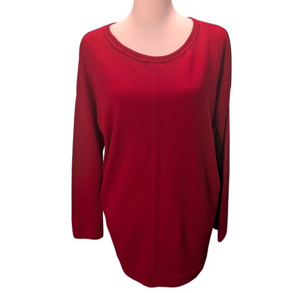 Talbots Sweaters - Talbots Women's 100% Merino Wool Red Long‎ Sleeve Sweater Size 1X Plus Classic